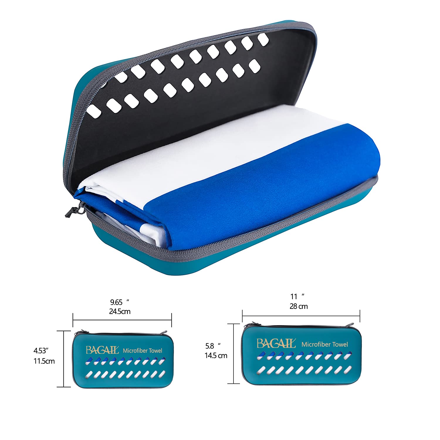 BAGAIL Asciugamano da Viaggio in Microfibra, Asciugamano da Bagno e Telo Mare, Asciugatura Rapida - Super Assorbente - Ultra Compatto, Ottimo per Sport, Palestra, Yoga e Zaino in Spalla