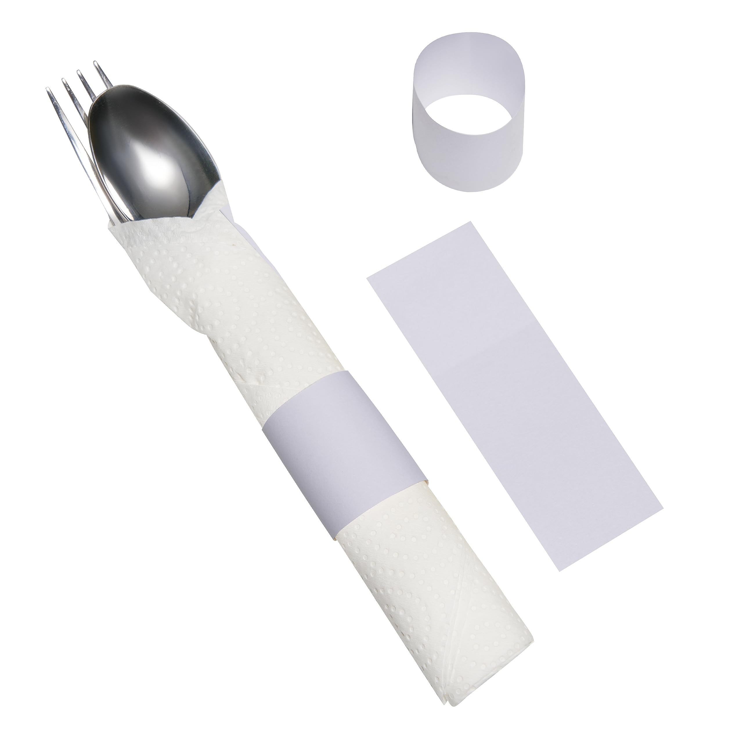 Germiwipe Napkin Bands,Paper Napkin Rings Self Adhesive,Silverware Wraps Bands (White-500 pcs)