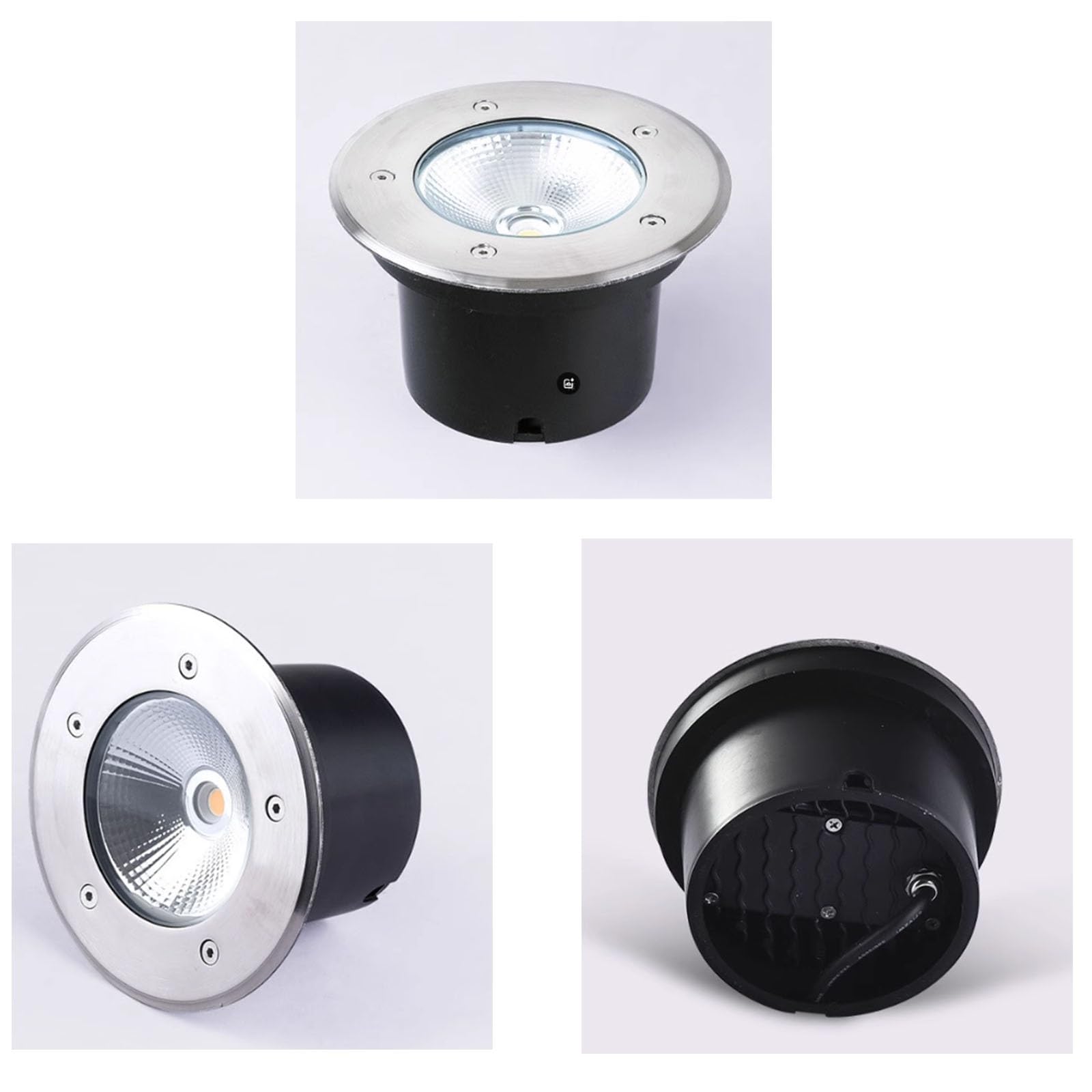 Foco Empotrable For Exteriores Luz LED Enterrada IP65 Impermeable AC12V/24V/220V Foco LED Empotrable En El Suelo For Jardín Villas Cuadradas Terraza Caminos De Césped Iluminación De Paisaje(220V-White