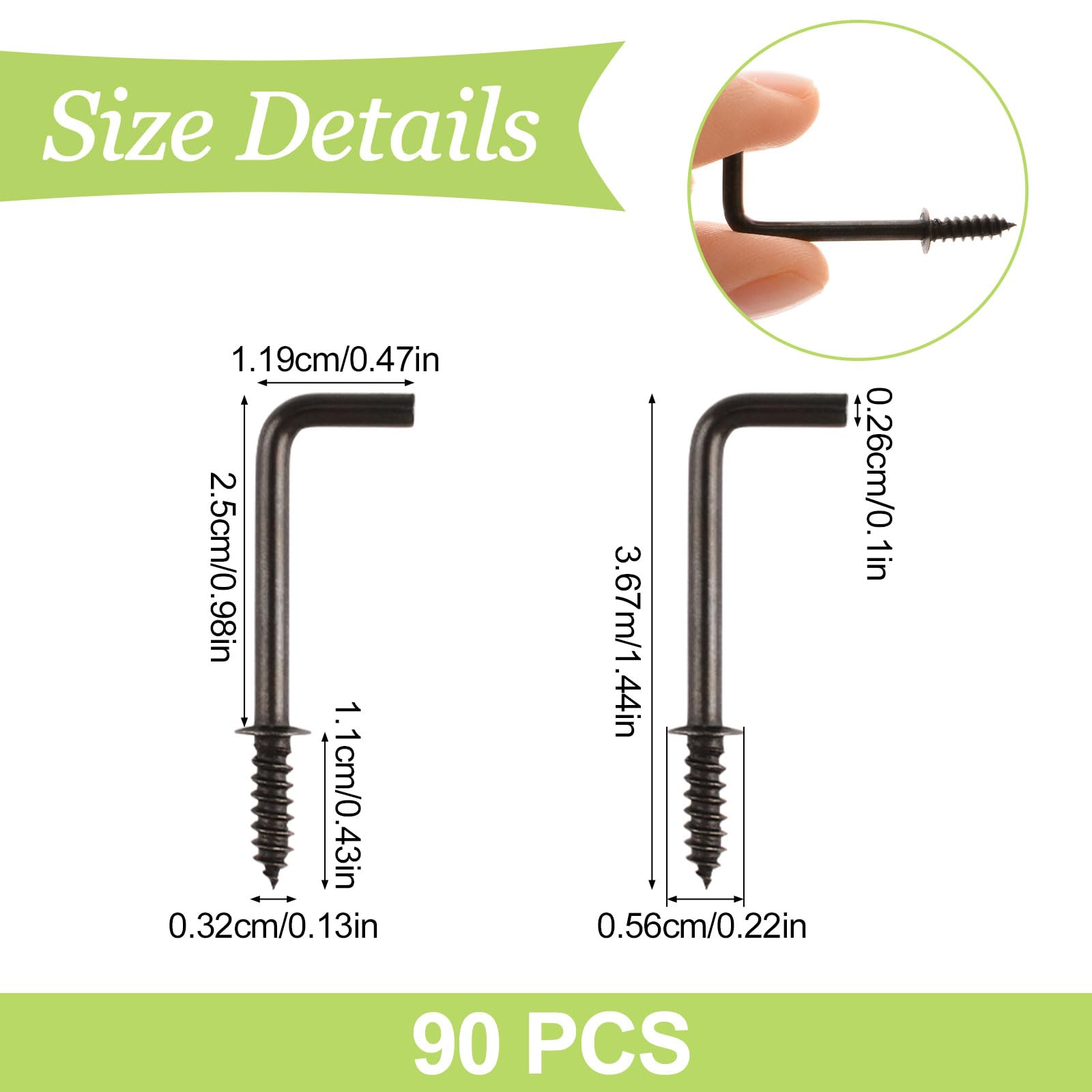 UFURMATE 1 Inch Screw in Hooks - Image 2