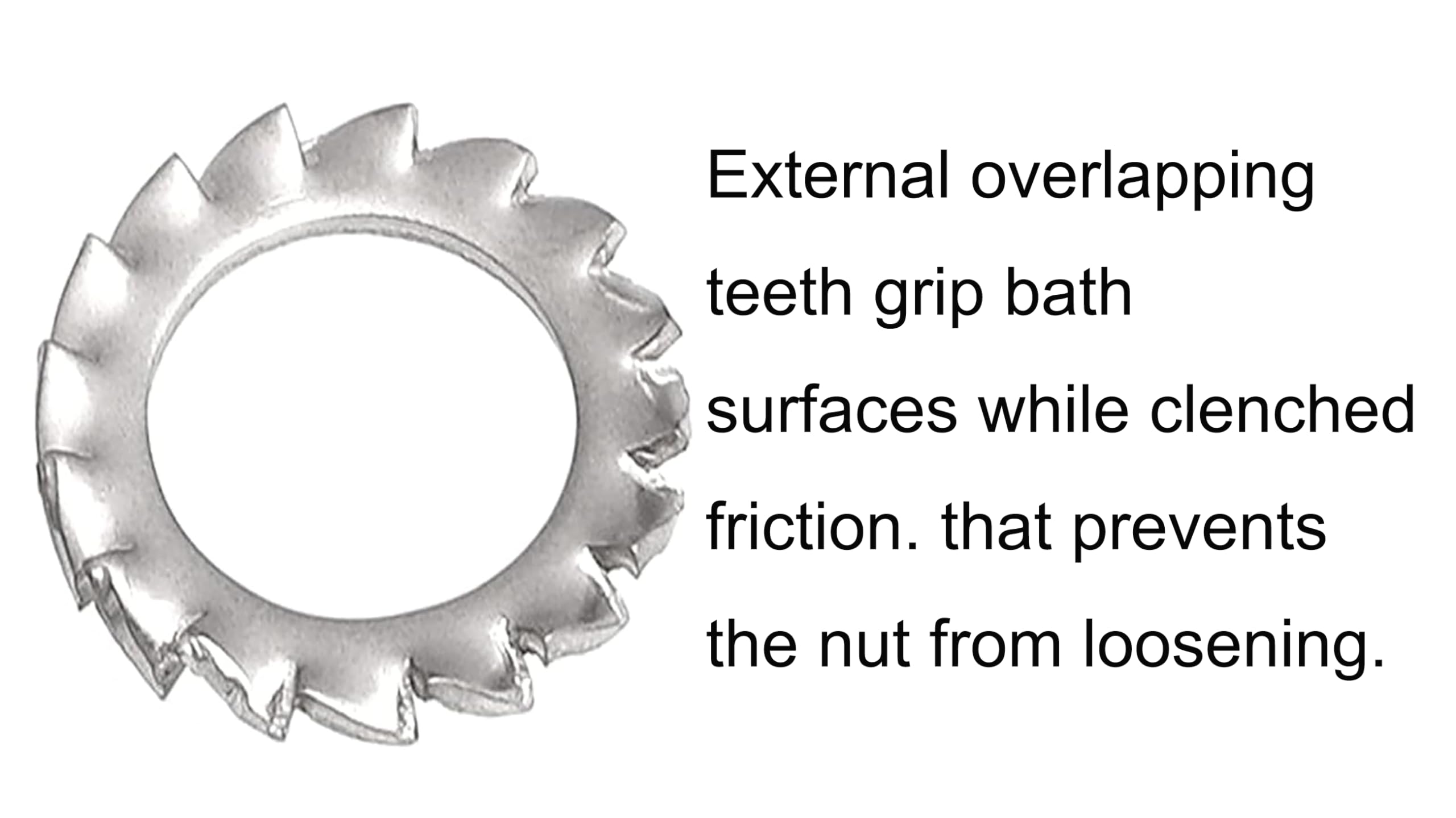 Snapklik.com : M10 External Tooth Star Lock Washers, 304 Stainless ...