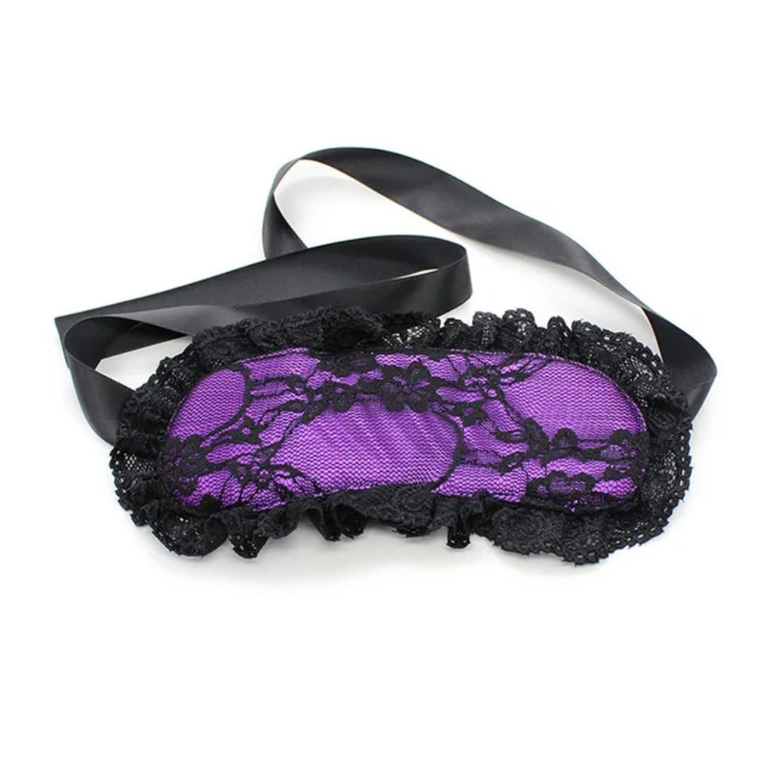 Maschera copri occhi, mascherina per dormire copriocchi, mascherina sexy per donna hot in raso e pizzo