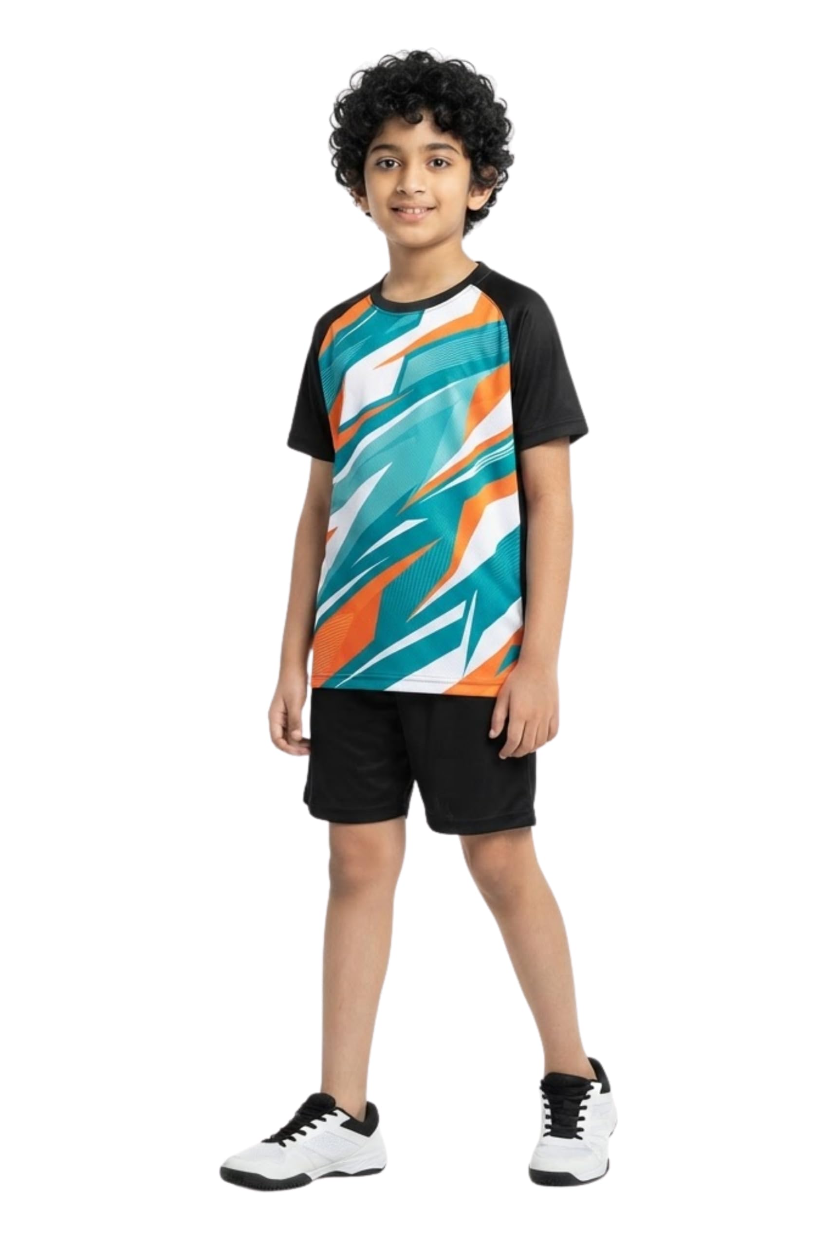 Boys Printed Sports T-Shirt & Shorts Set | Quick Dry Polyester Activewear Co-Ord Set | Breathable Athletic Clothing for Cricket, Football, Running, Gym & Casual Wear | Age 4-15 Years-image-2