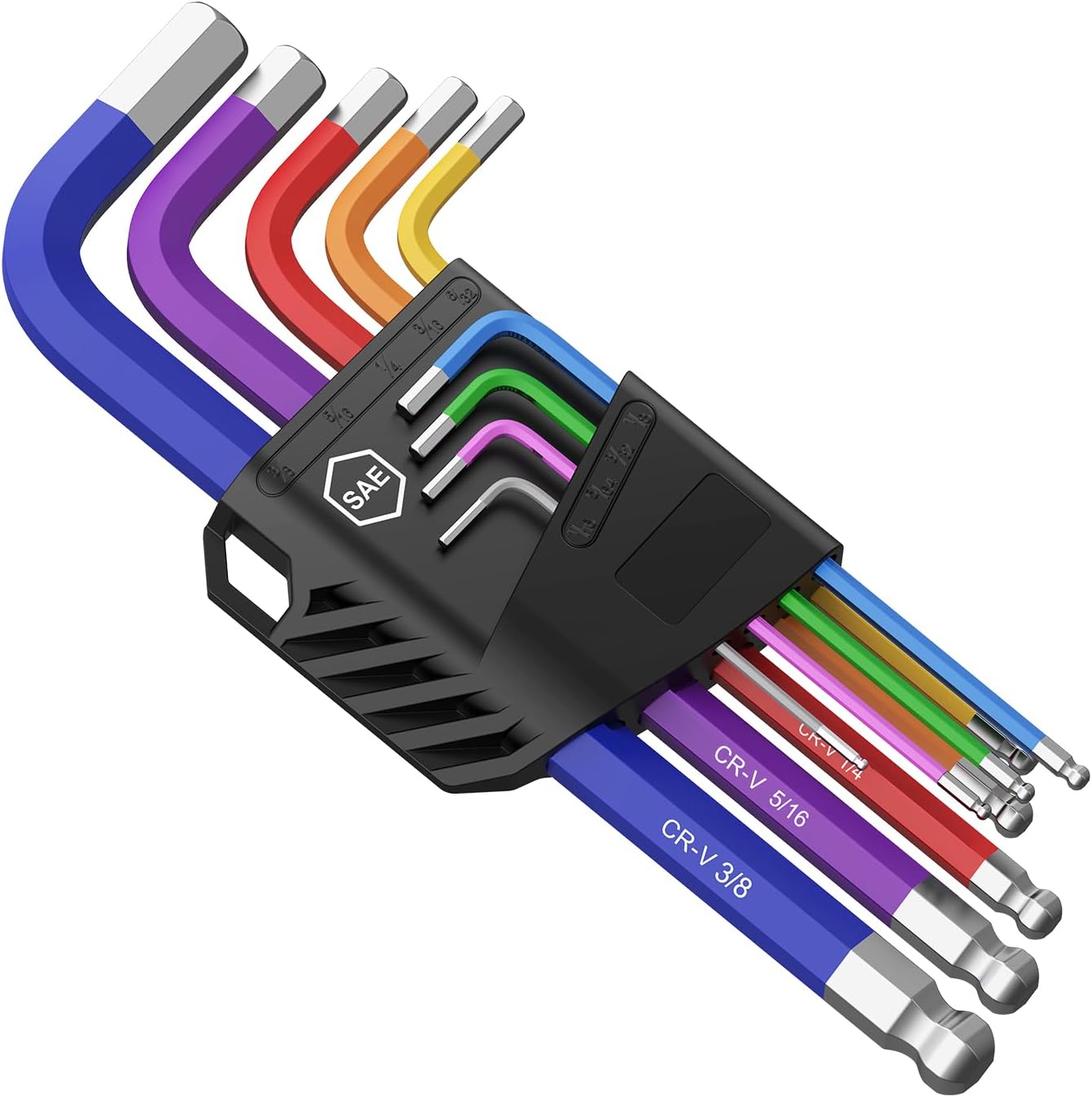 SabreCut 9 Piece SCHEX009S Soft Grip Extra Long Hex, Hex Diamond (Hex Plus) Allen Key Set with