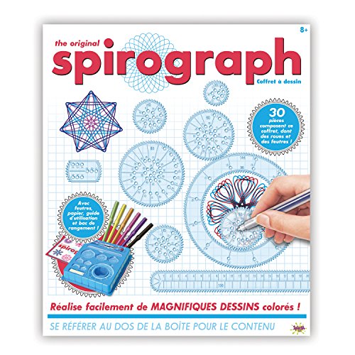 SPIROGRAPH - COFFRET A DESSIN - Outil de dessin avec pochoirs intégrés contient plus de 30 pièces