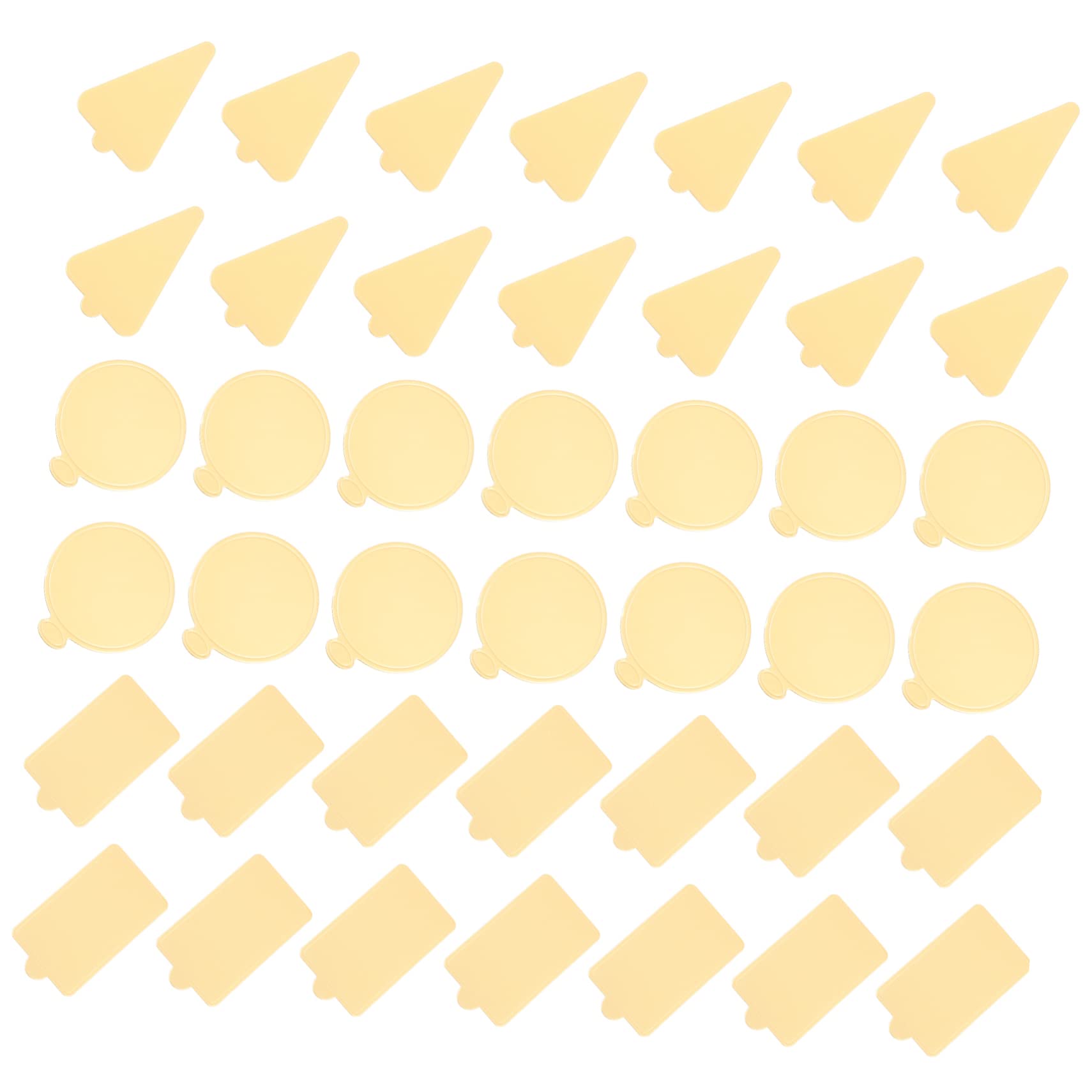 GLEAVI 300 Stück Teiliges Mini Cake Base aus Goldfarbenen Runden Dreieckigen und Rechteckigen Cake Boards Stabile Unterlagen für Mousse Käsekuchen und Dessert für Partys Hochzeit