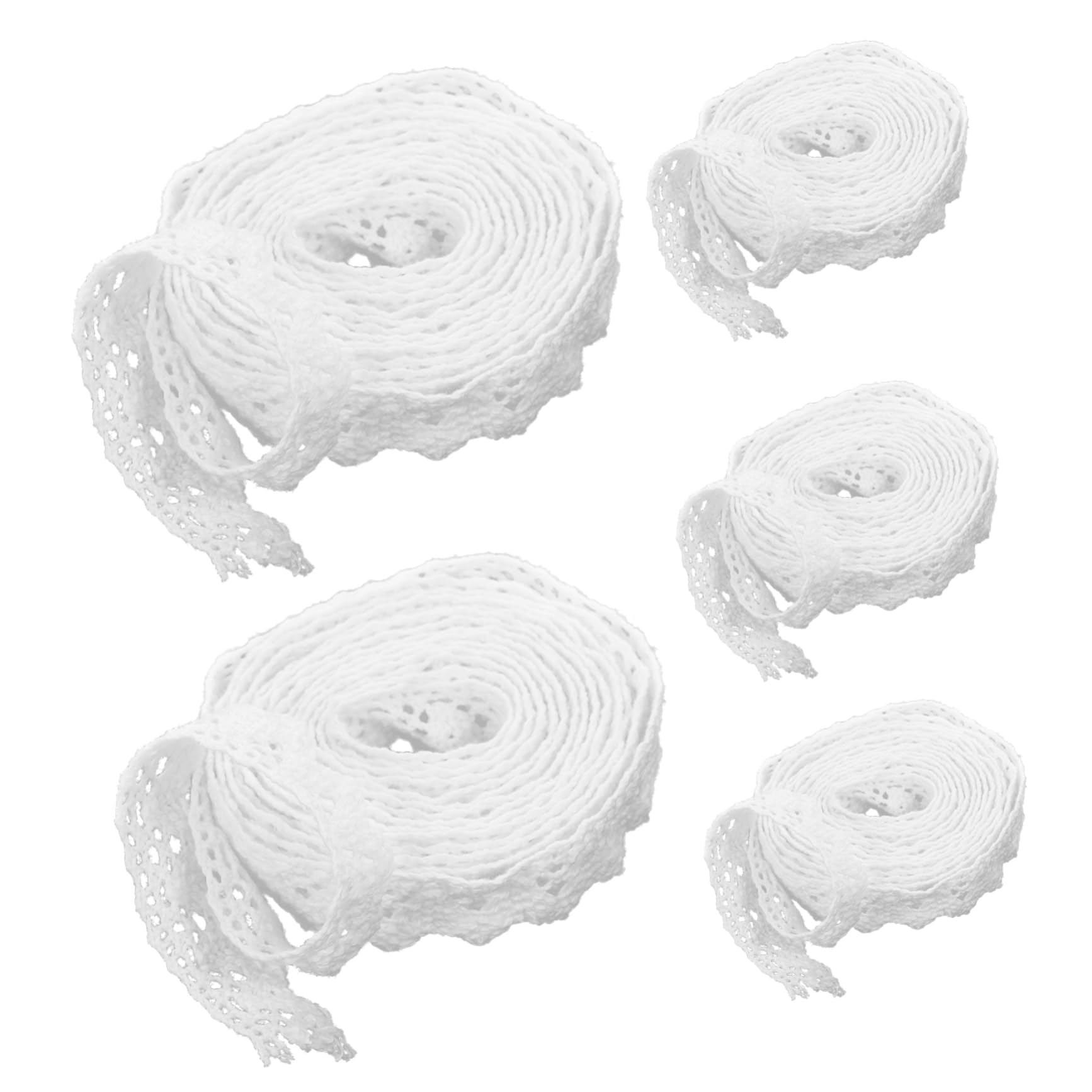 TEHAUX 5rouleaux Ruban de Dentelle Décoratif Délicat pour Loisirs Créatifs Matériel de Couture avec Design Plissé
