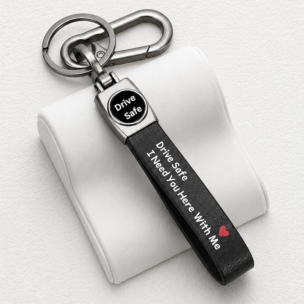 Image of Zuno Leather Keychain for Bike Car Home and Office Keys | Stylish Key Ring for Men and Women | Key Holder for Bags Wallets and Travel Accessories | Ideal Gift for Him Her
