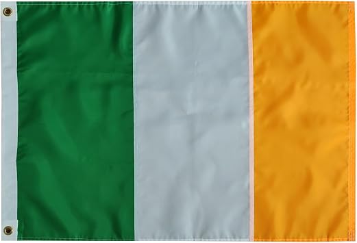Ireland Flag 2x3Ft- Irish Flag Sewn Stripes Premium Irish Flags Outdoors Indoors 210D Heavy Duty Oxford With Brass Grommmets