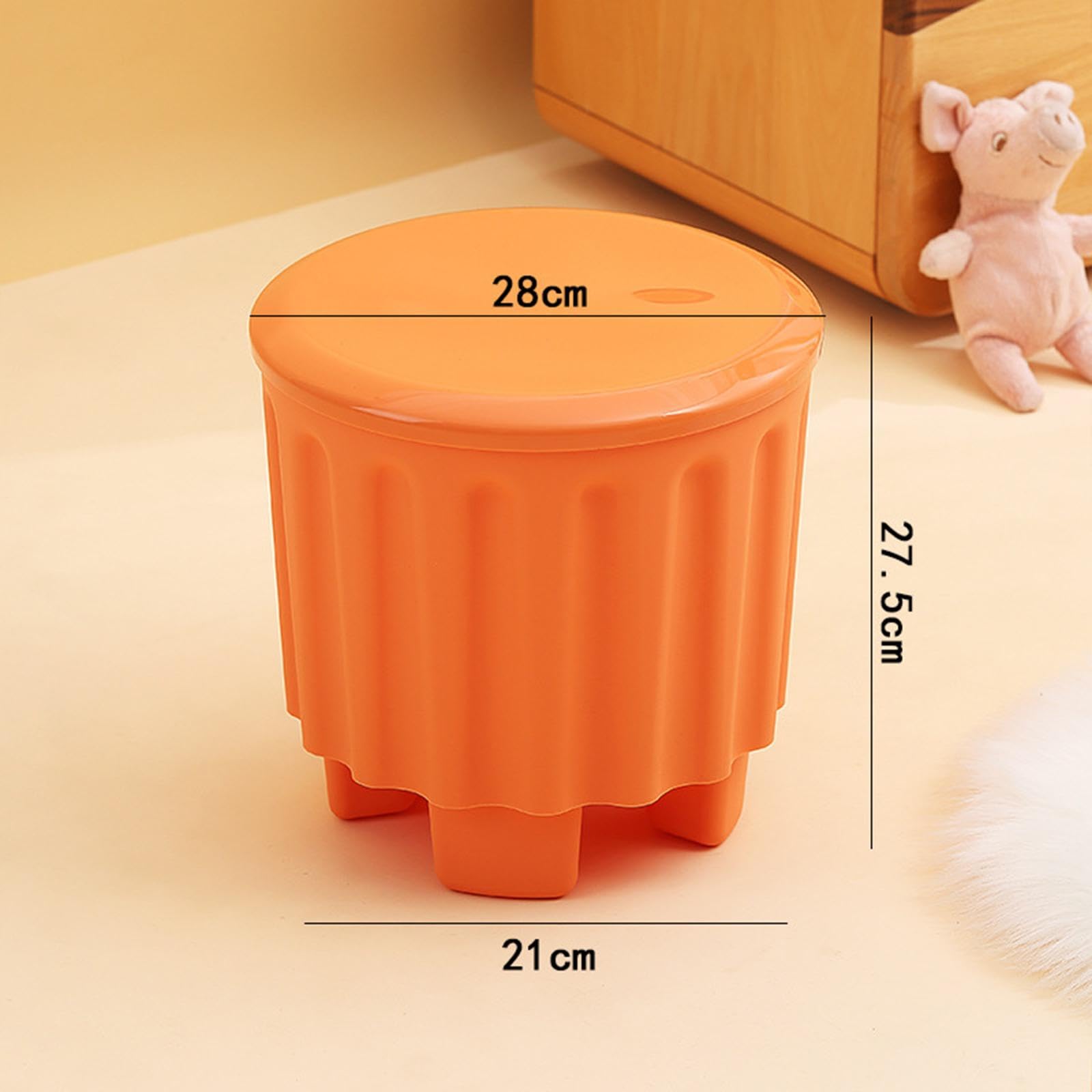 Gralara Pouf Contenitore 28 * 27.5 Cm, Ottomane per Camerette Realizzato in Pp Ispessito, Sgabello Contenitore per Porta, Cameretta Dei Bambini per Cambiare Le Scarpe Et Giocattoli, Balcone