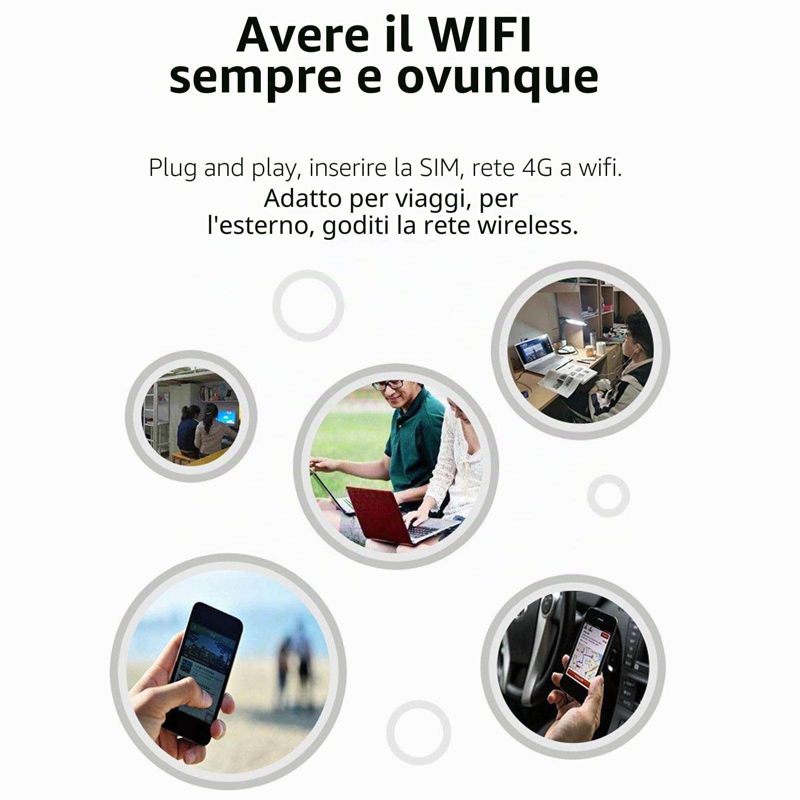 Modem USB 4G LTE Portatile con Slot per Scheda SIM, 8 Utenti Ad Alta Velocità, Supporta TDD e FDD LTE, WCDMA, HSPA+, Reti GSM, Hotspot da Viaggio per Tablet