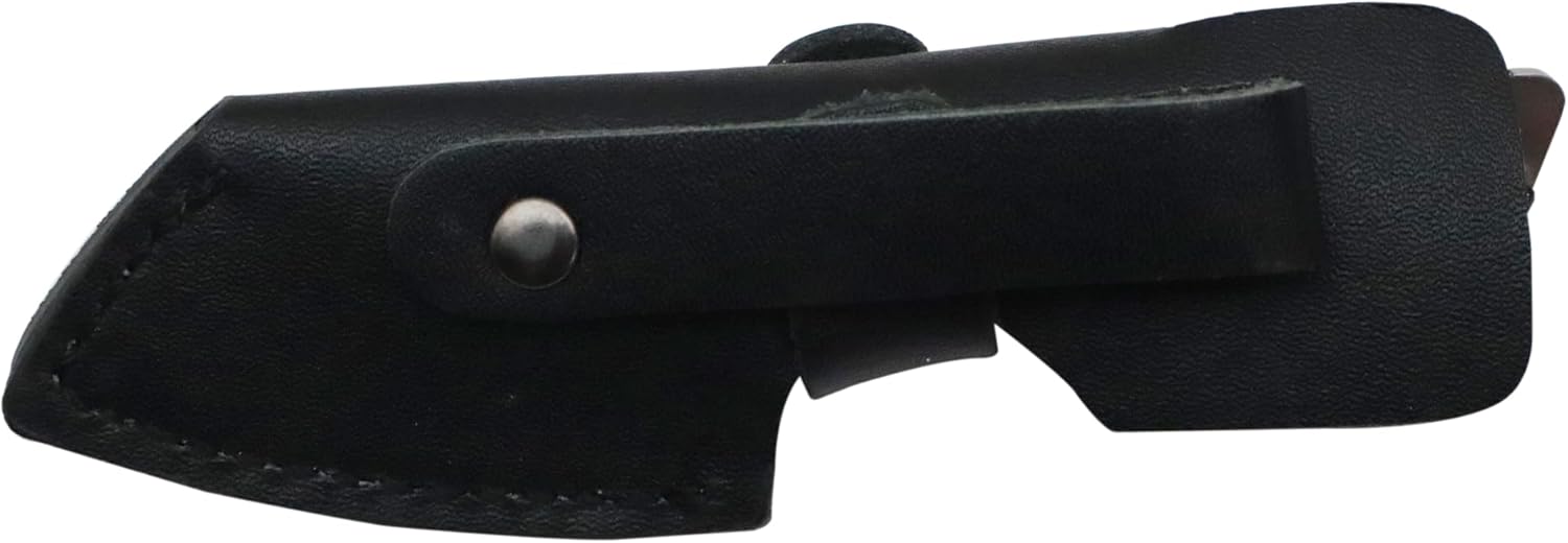 outROAR Gear Stubby Fixed Blade Knife Full Tang with Belt Loop Sheath, Heavy-Duty Tactical, Survival, Camping, Fishing, and Hunting Pocketknife, 2” Length, Wood Grip