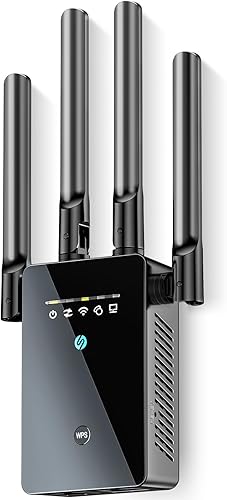 Amplificador de señal con extensor WiFi 6 veces más rápido para el hogar, largo alcance hasta 15.588 pies cuadrados, repetidor WiFi con puerto