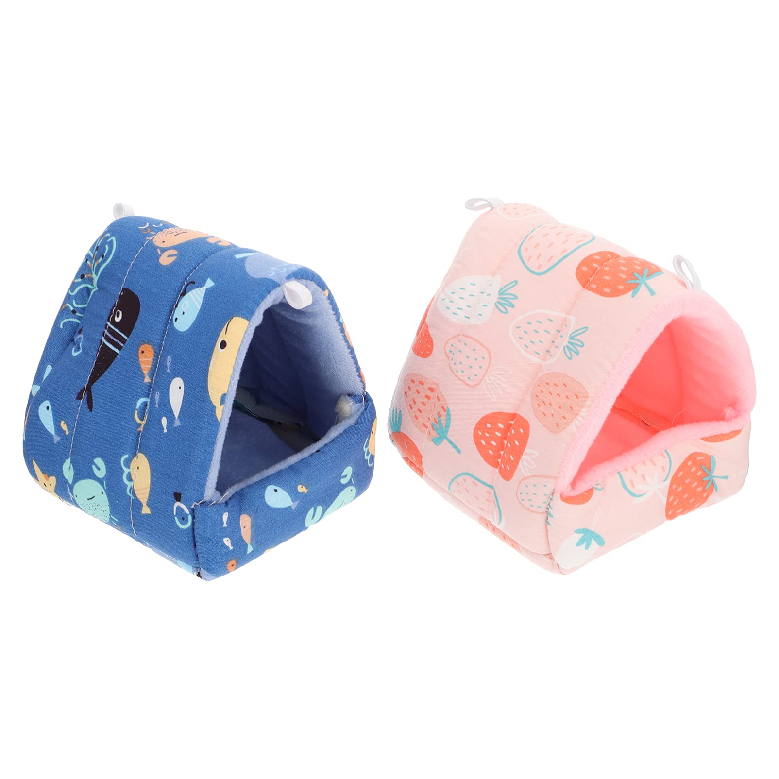 ULTECHNOVO 2pcs Small Pet Cave Bed Tent Hamster Warm Hideout Cage Chinchillas Bedding Nest House Shelter Habitat for Mice Mini Animals Rabbit Hedgehog S
