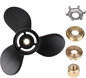 Tutor Auto 48-77344A45 Upgrade Aluminum Propeller 13 1/4 x17 Pitch for Mercury Outboard Engine 60hp 70hp 80hp 90hp 100hp 115hp 125hp, 15 Spline Tooth, RH (Hub Kits Included)