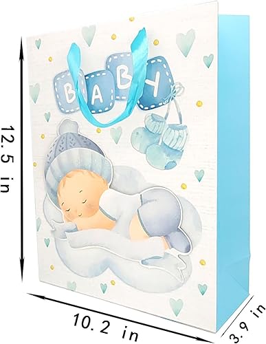 Miniatura 6 de CC wonderland zone Bolsa de regalo para niña, bolsas de regalo rosa claro, con papel de seda y tarjeta (12.5 x 10 x 3.9 pulgadas, rosa claro, 2