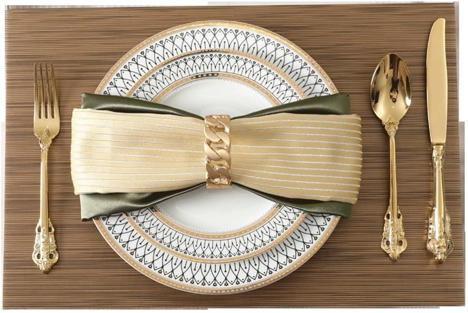 VIDI Striped Leather Western Placemat Waterproof Oil Insulation Mat Model Room