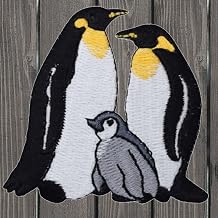 Paddy's Patches Penguins, Water Bird King Penguin Iron On Patch 2.5" x 2.375" - Embroidered Patches - Embroidery Badges - Applique Badge for Ironing onto Jackets, Backpacks, Hats, Caps, & Jeans