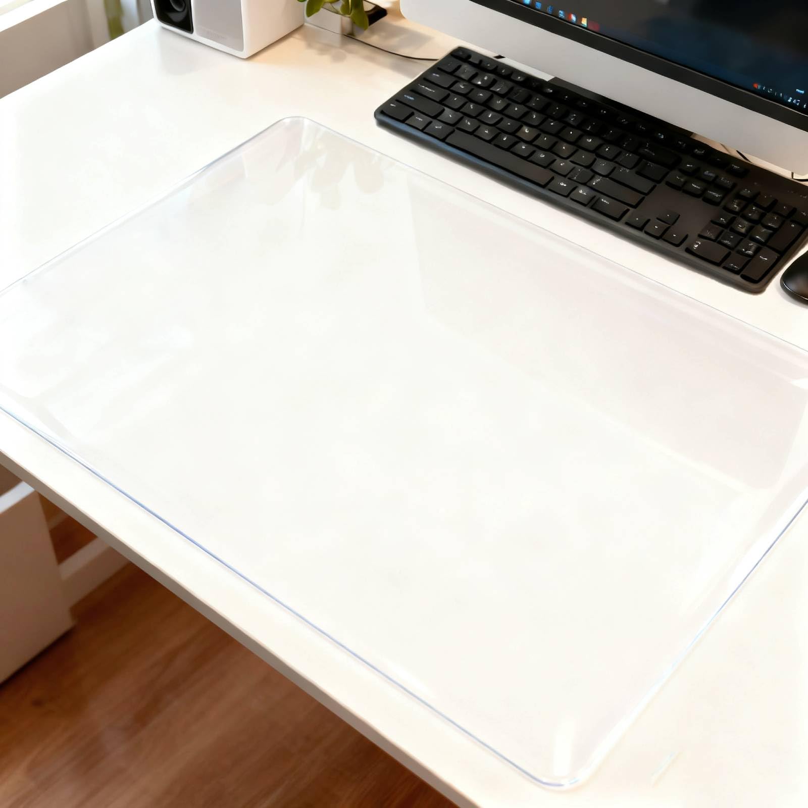 Clear Desk Mat, 60 x 40 cm, PVC Desk Protector Mat with Round Edge