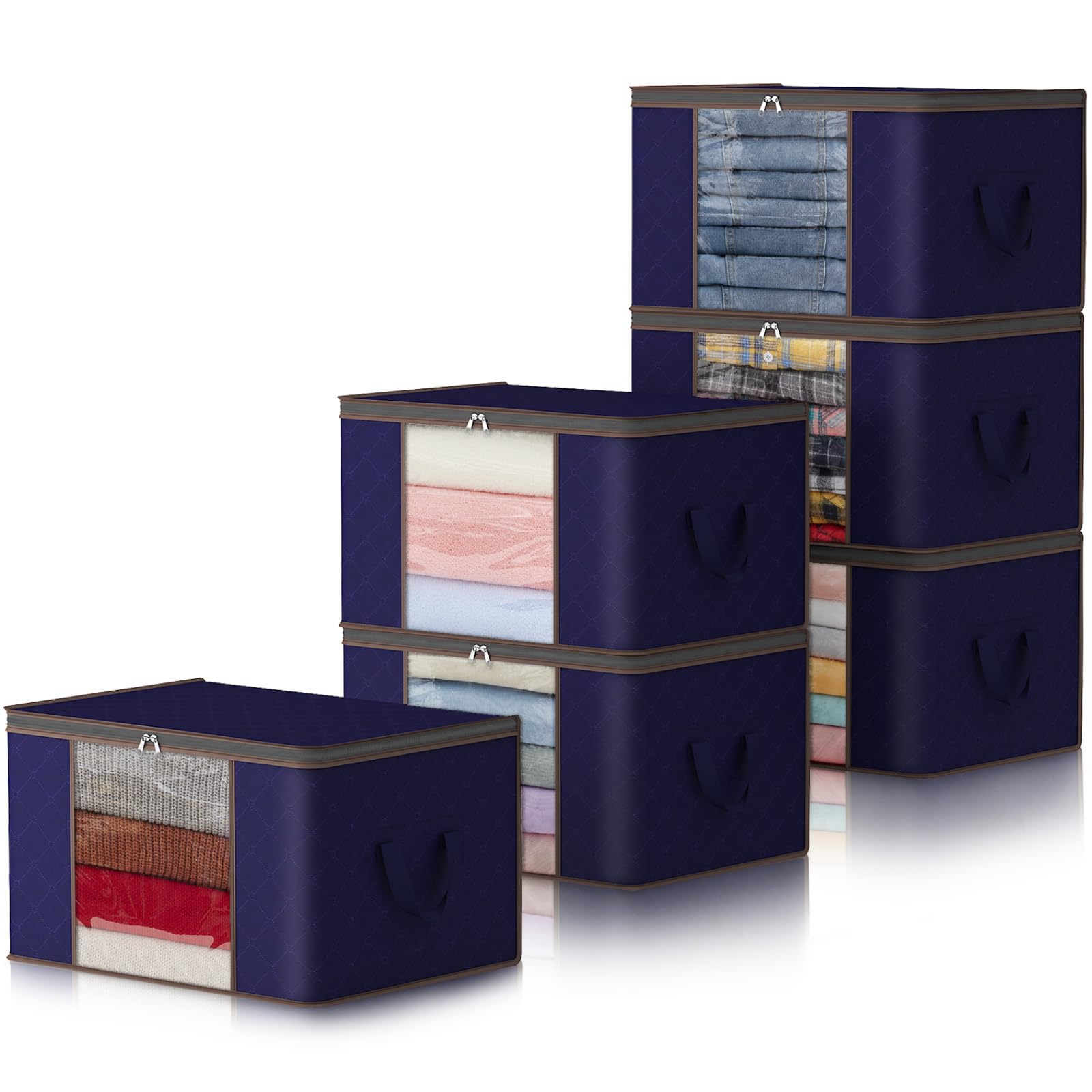 Scatole Armadio Lifewit 6 Pezzi 90L - Contenitori Organizzatori Per Vestiti E Coperte - Foto 9