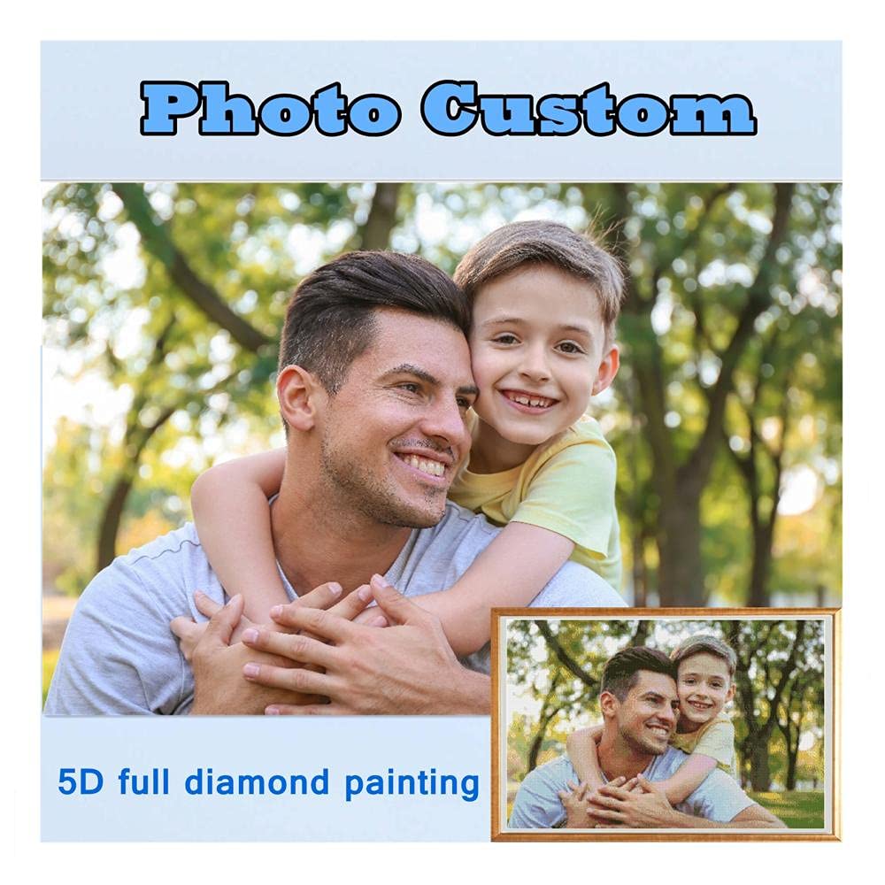 Personalized Photo Custom Diamond Painting,Make Your own Diamond Art Kits Adults 5D Diamond Painting,Full Drill Customized Diamond Arts Embroidery for Home Wall Decor(Square Diamond 50 * 50CM)
