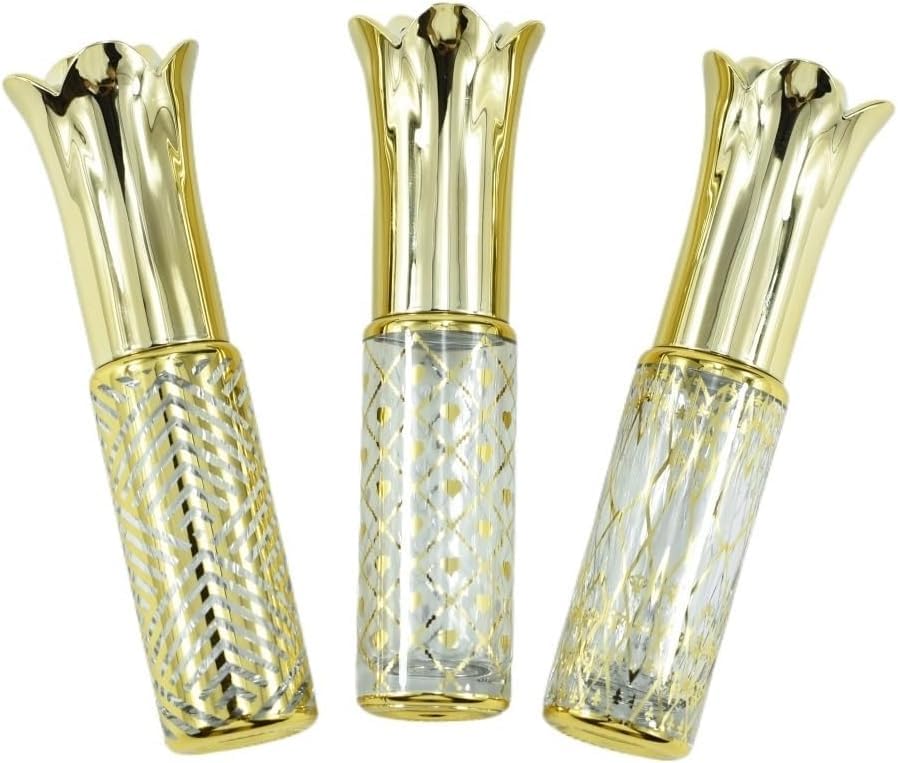 Mini butelki podróżne na perfumy, atomizer do perfum 3 sztuk/zestaw 8ML szklana butelka ze złotą oprawką kulka z kulką pusta butelka przenośna butelka perfum wielokrotnego napełniania