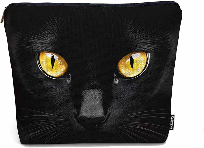 Necessaire organizadora Kalygon com estampa de gato, modelo cosmetic bags111, 23 x 18 x 0,5 cm, Pacote com 1