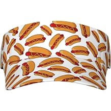 Hot Dog Visor Caps for Women Men Summer Sun Visor Hat with Sweatband for Running Outdoor Beach