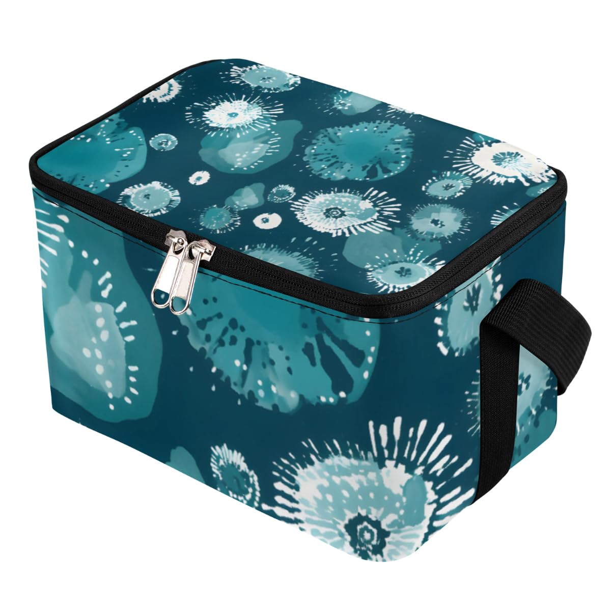 GzLeyigou Lunch Bags for Women Men 9 Cans,Tie Dye Hot & Cold Food Delivery Bag Insulated Grocery Bag Insulated Lunch Box Blue Cooler Bag for Office Work Picnic Beach