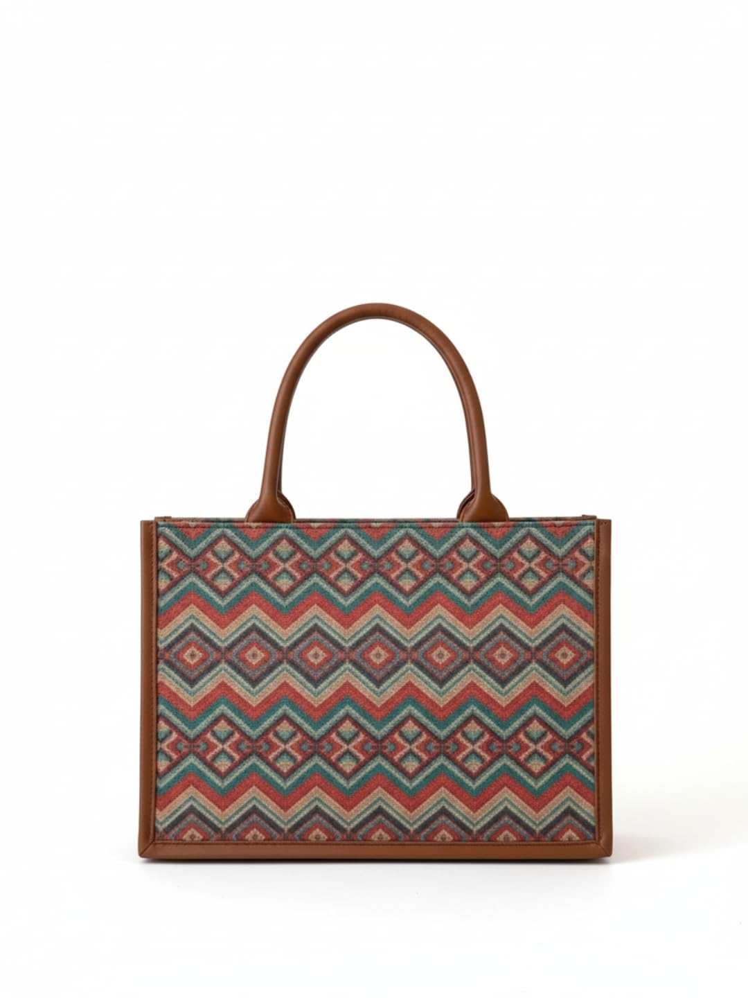 Women’s Ethnic Jute/Canvas Shoulder Bag | Stylish PU Handle Tote Handbag with Zip Closure | Spacious Everyday Casual Office Travel Bag-image-14