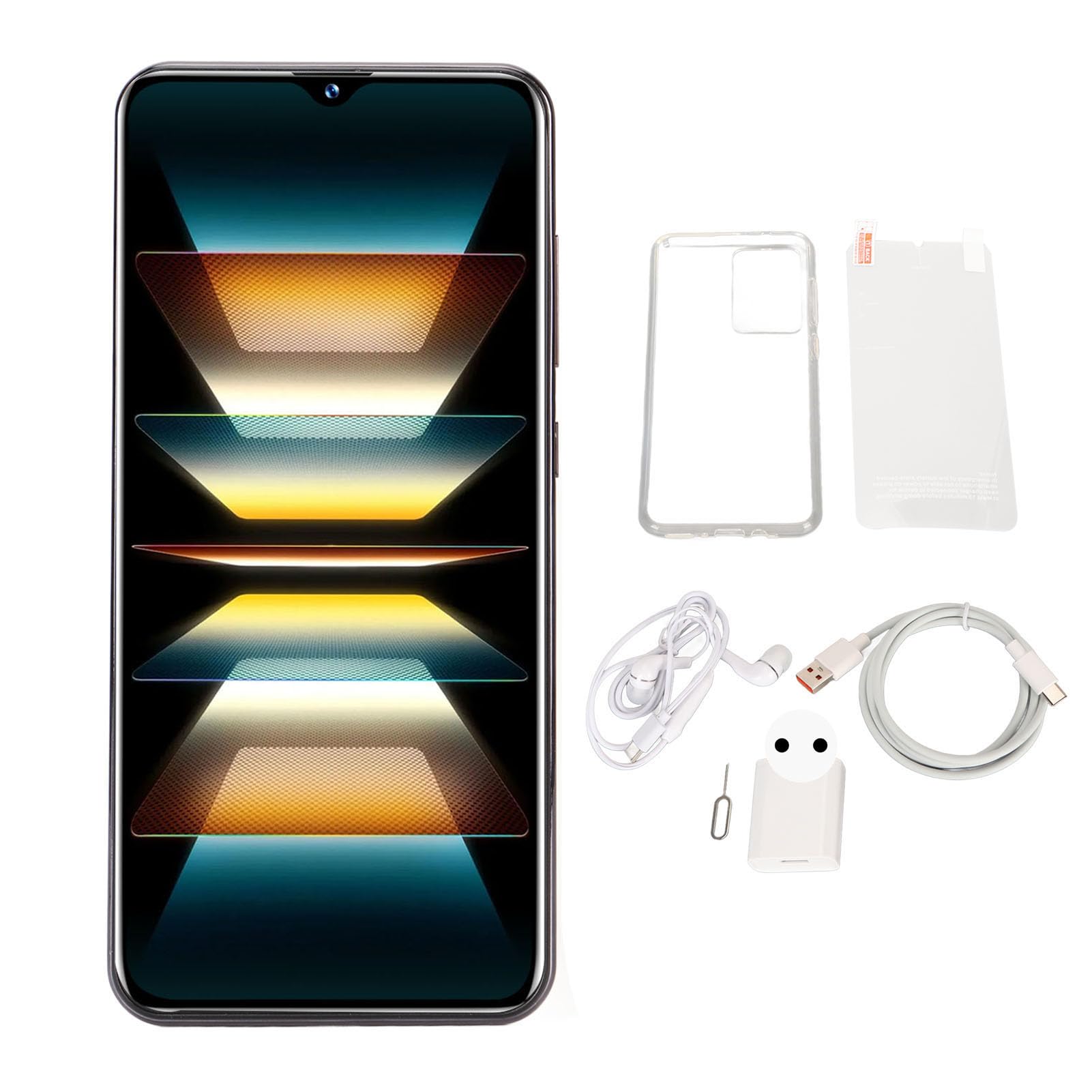 Telefon Komórkowy, 12 GB 256 GB 2,4G 5G WiFi Telefon Komórkowy 4G Sieć 32 MP 16 MP Ekran 6,54 Cala na Co dzień (Czarny)