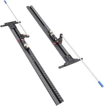 Aluminum Alloy Parallel Guide Rail System Track Saw Rail Kit with Adjustable Limiters and Magnifying Lens for Electric Circular Saw