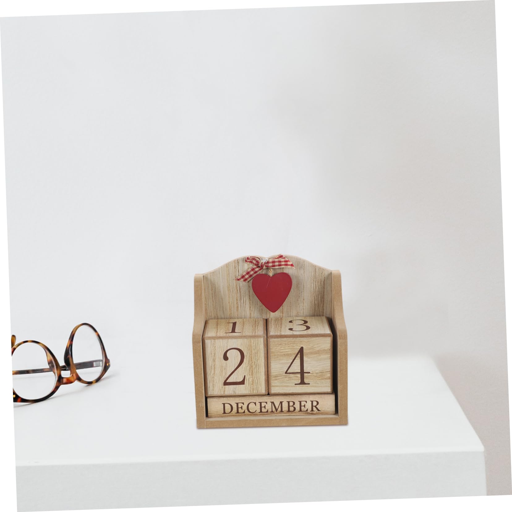 VILLCASE 4 Stück dekorativer Kalender bürodeko büro dekoration desk calendar tischkalender blockiert Kalender rustikale Datumsanzeige Kalenderblock aus Holz Kalenderblöcke aus Holz hölzern