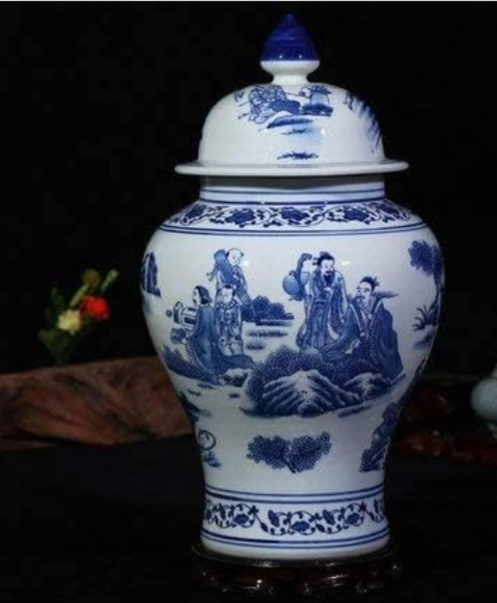 Bzgpmfud C Vase Desktop Hina Hand Painted Flower Blue And White Porcelain(C)