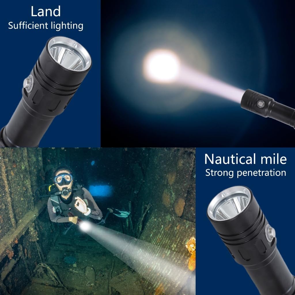 Scubas Diving Flashlight Safety Dives Lights Powerful Dives Torches Enduring