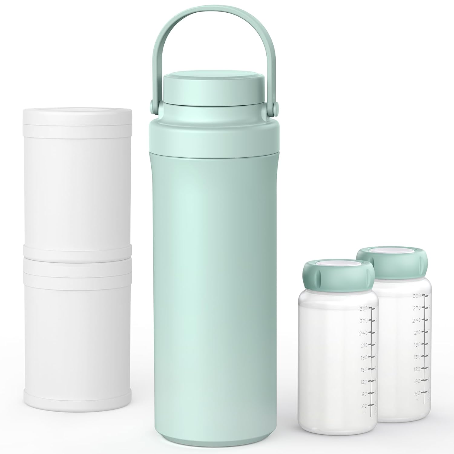 Xaproo 22oz Breast Milk Cooler Bottle, 360° Cooling Technology for 24 Hours, Larger Capacity Travel Breastmilk Chiller with 2pcs Baby Bottles, Portable Milk Cooler for Breastmilk, BPA-Free