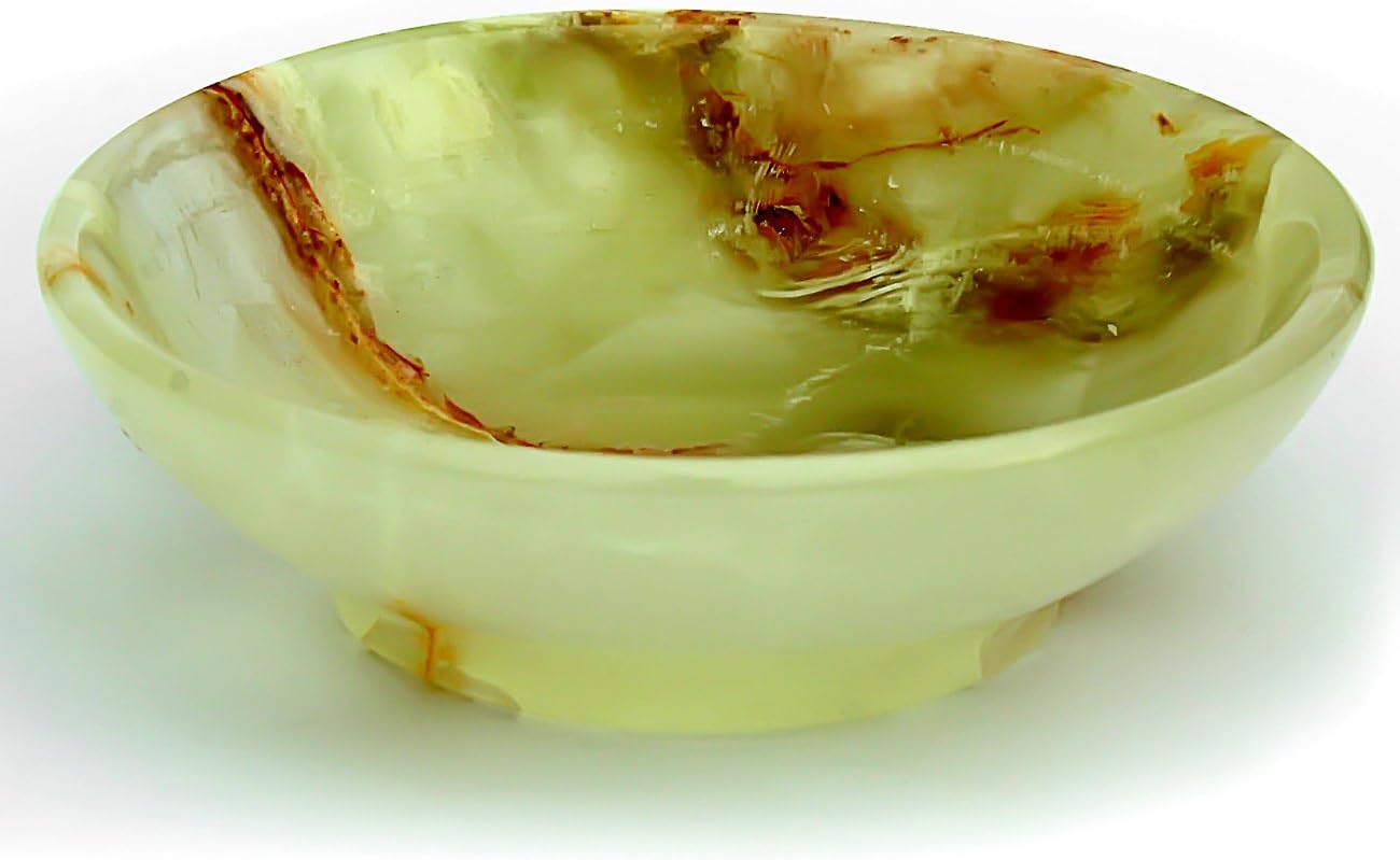 Beautifully Excellent Gift Handcrafted Multi Green Onyx Serving Bowl - 100% Natural Stone - 3"