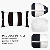 Vista 5 de Paquete de 2 almohadas lumbares impermeables para exteriores con rellenos, 12 x 20 pulgadas, almohada decorativa rectangular para patio, hogar
