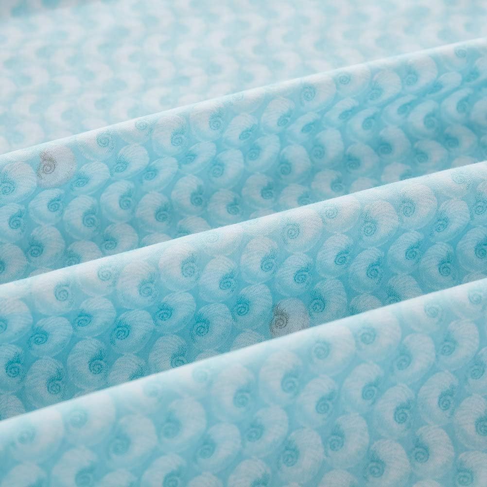 Brandream Coastal Beach Bedding Set Queen Size Sheets Cotton Set Luxury Bed Sheet Set Deep Pocket 18 Inch Soft Breathable Sheets 4-Piece