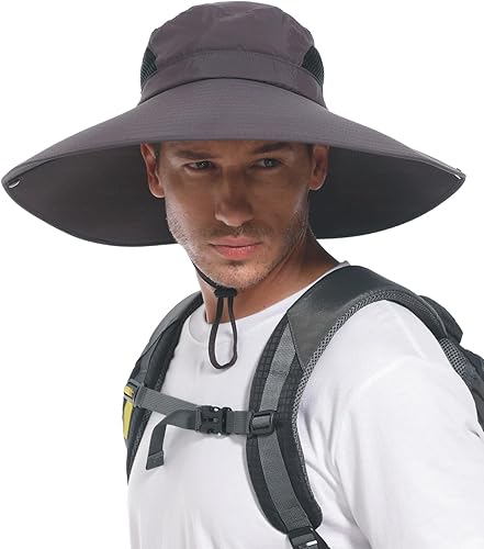 Miniatura 6 de Sombrero de ala ultra ancha UPF50+ impermeable para hombres y mujeres, adecuado para pesca, senderismo, camping, etc