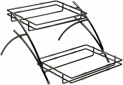 HUBERTÂ® 2-Tier Flint Metal Serving Stand - 15 7/8