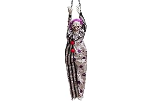 HollyHOME Halloween Animated Hanging Clown with Glowing Eyes