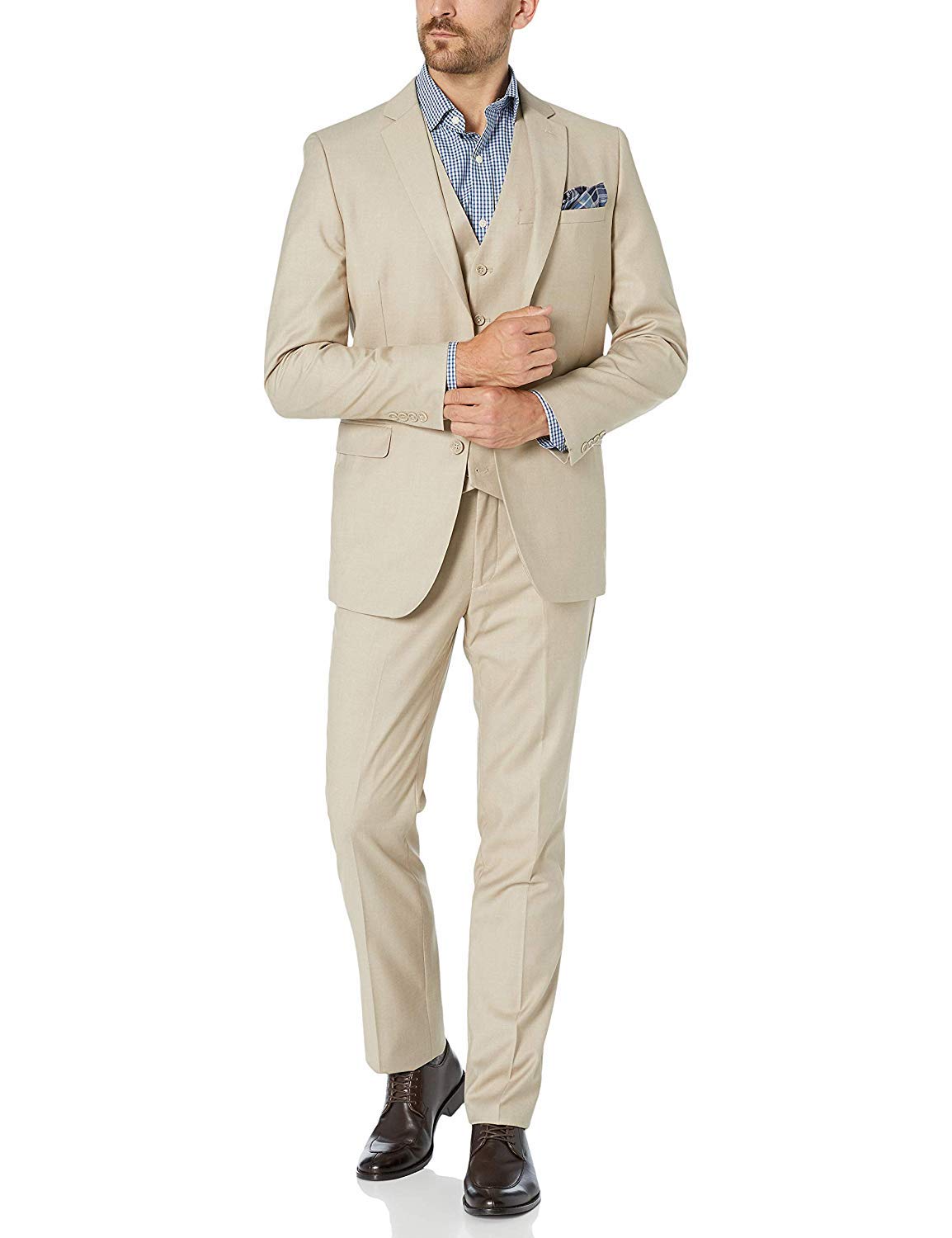Adam Baker Men's Classic Fit 3-Piece Vested Suit Set