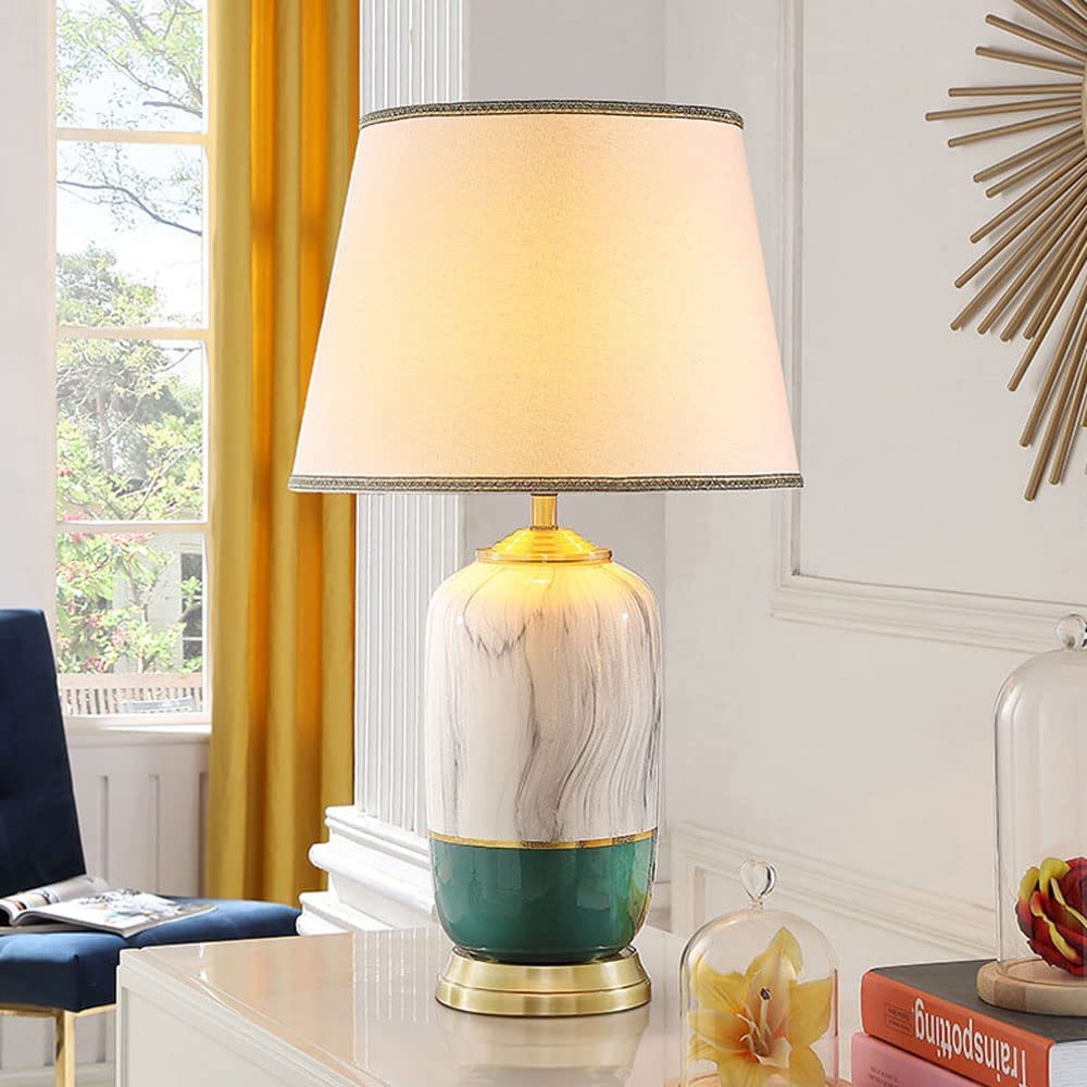 Lamp StołOwych Nocnych Amerykańska Ślubna Ceramiczna Lampa Stołowa Ręcznie Malowana Nocna Lampka Nocna Do Sypialni Salon Home Office Reading Oprawa StołOwa Lampka Nocna (Color : Dimmer Switch)