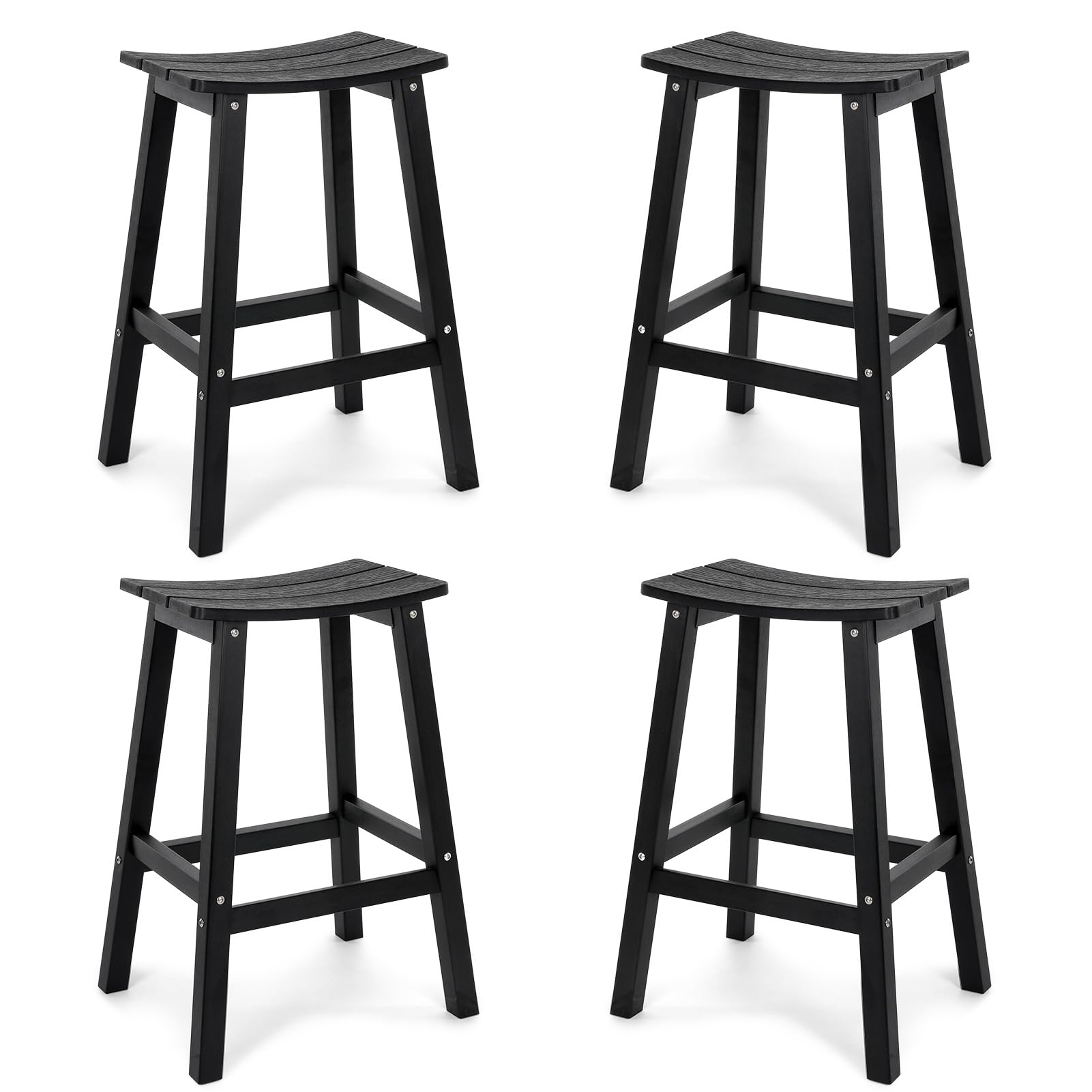 Weatherproof Bar Stools Set of 4, 28" Height Outdoor Bar Stools