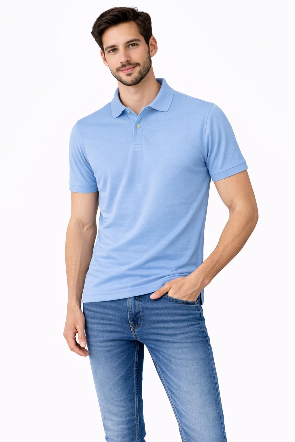 newness Men’s Slim Fit Polo Tee | Cotton Blend Half Sleeve T-Shirt | Comfortable, Soft Touch Fabric | Ideal for Daily & Smart Casual Look-picture-28