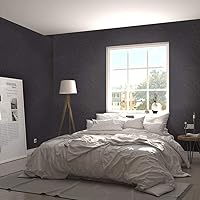 Vista 5 de Abyssaly Papel tapiz de seda negra para despegar y pegar, 15.7 x 393.7 pulgadas, papel de contacto negro autoadhesivo en relieve, papel de contacto