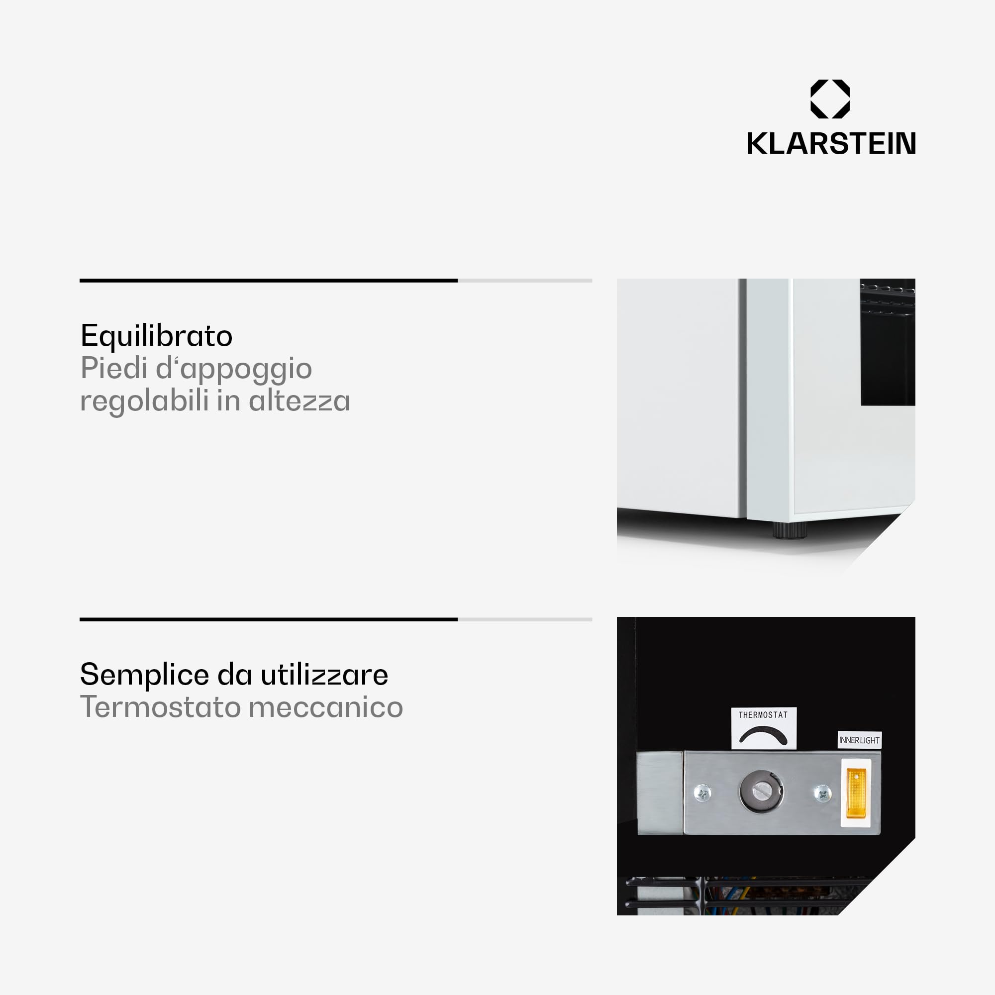 KLARSTEIN IceAge 36 - Piccolo Congelatore, 36L, Mini Freezer con Temperatura Regolabile da 0 a -18°C, Porta in Vetro, LED Interni, 2 Ripiani, Compatto & Efficiente, Freezer per Spazi Ridotti, Bianco