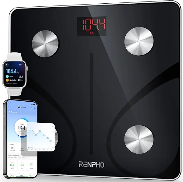 RENPHO Smart Scale for Body Weight, Digital Bathroom Scale BMI Weighing Bluetooth Body Fat Physician Scale, Body Composition Monitor Health Analyzer with Smartphone App, 400 lbs - Elis 1