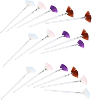 Luxshiny 16pcs Fan Shaped Makeup Brush Set Po...